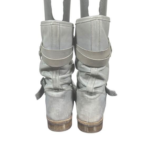 Eric Michael Women's Slouchy Leather Mid-Calf Boots Gray Buckle Strap Casual 10B - Picture 6 of 12